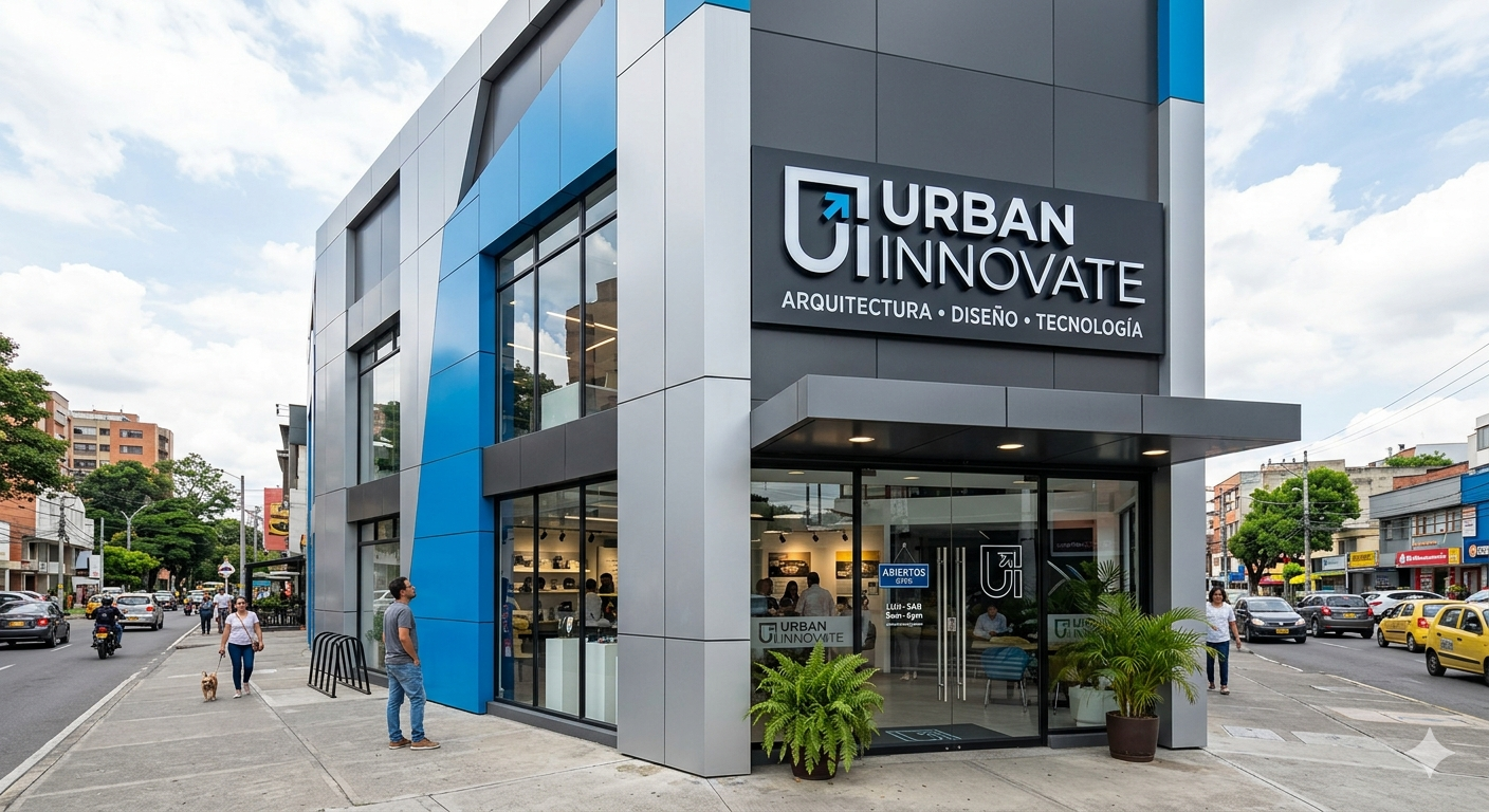 Fachada comercial en Alucobond - Diseño moderno y elegante